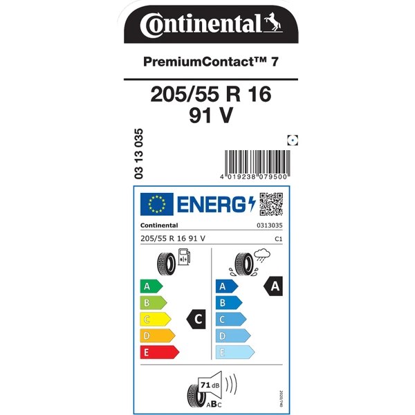 Continental 205/55 R16 91V Pc7 Oto Yaz Lastiği (Üretim Yılı:2025)