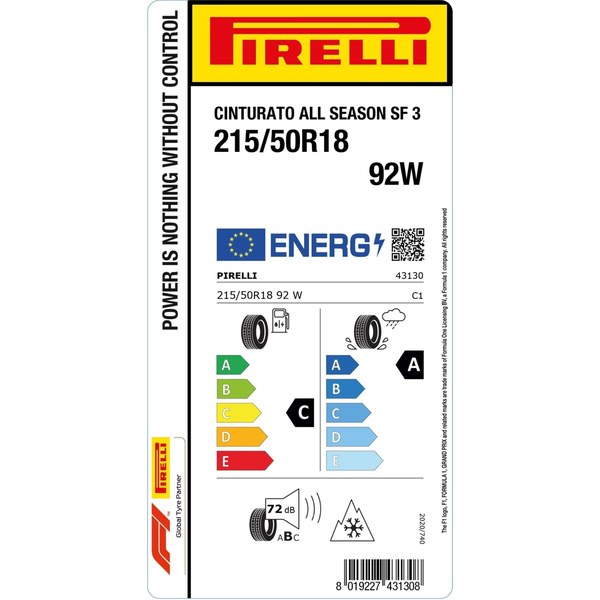 Pirelli 215/50 R18 92W Cınturato All Season Sf3 Oto 4 Mevsim Lastiği (Üretim Yılı: 2025)